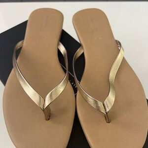 Saks Fifth Avenue Gold Slides